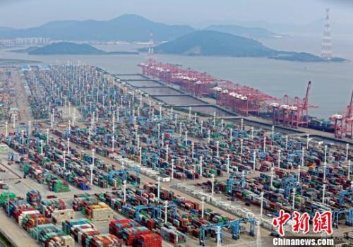 浙江寧波舟山港?！≌掠聺?攝